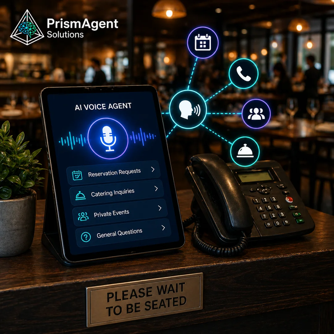 AI voice agent helping a restaurant answer calls and manage reservation requests
